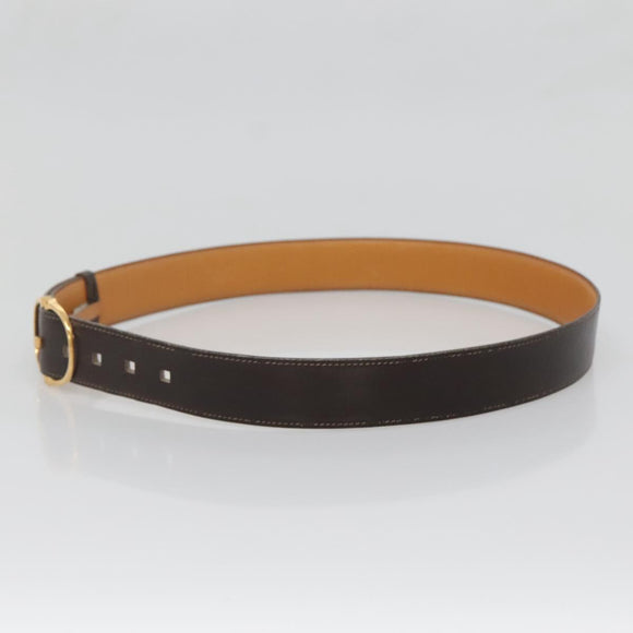 HERMES Belt Leather 36.6"" Brown Auth bs28776