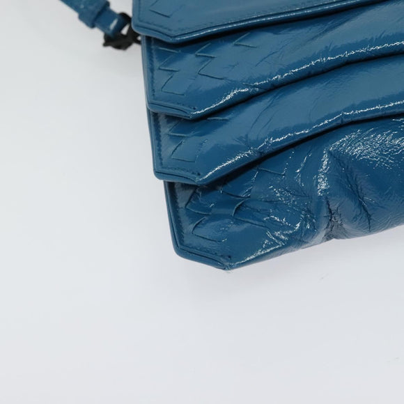BOTTEGA VENETA INTRECCIATO Shoulder Bag Leather Blue Auth bs28779