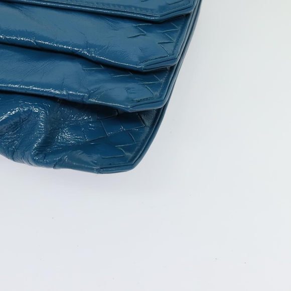 BOTTEGA VENETA INTRECCIATO Shoulder Bag Leather Blue Auth bs28779
