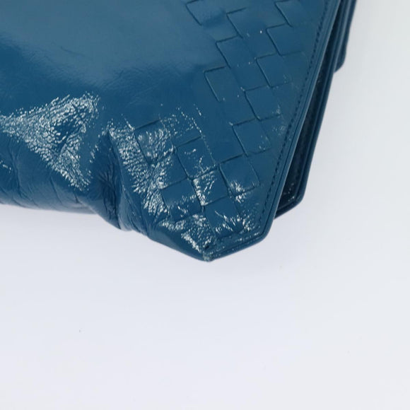 BOTTEGA VENETA INTRECCIATO Shoulder Bag Leather Blue Auth bs28779