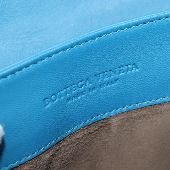 BOTTEGA VENETA INTRECCIATO Shoulder Bag Leather Blue Auth bs28779