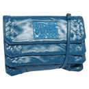 BOTTEGA VENETA INTRECCIATO Shoulder Bag Leather Blue Auth bs28779-1