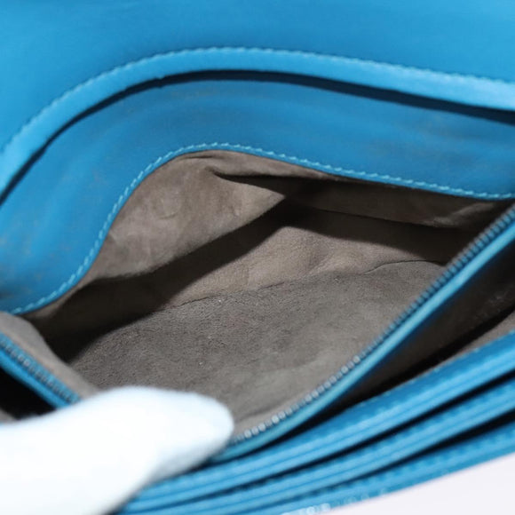 BOTTEGA VENETA INTRECCIATO Shoulder Bag Leather Blue Auth bs28779