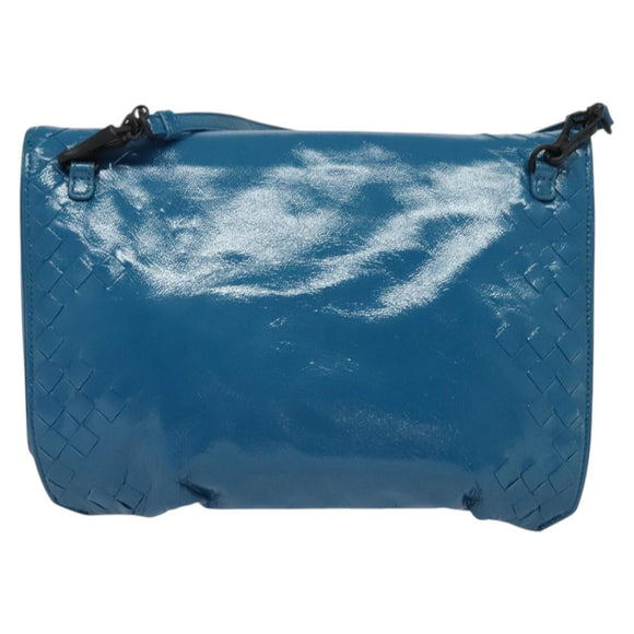 BOTTEGA VENETA INTRECCIATO Shoulder Bag Leather Blue Auth bs28779
