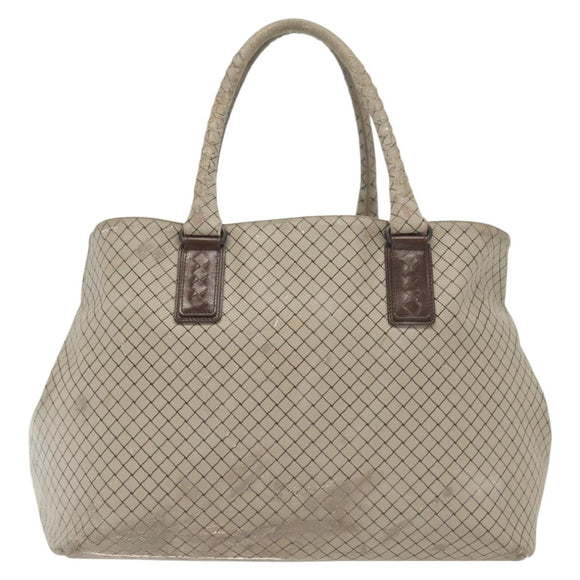 BOTTEGA VENETA Tote Bag PVC Leather Gray Auth bs28782
