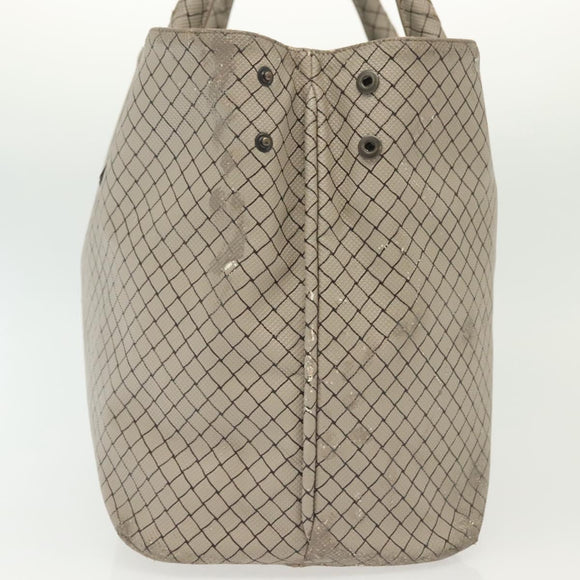 BOTTEGA VENETA Tote Bag PVC Leather Gray Auth bs28782