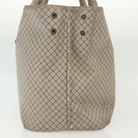 BOTTEGA VENETA Tote Bag PVC Leather Gray Auth bs28782