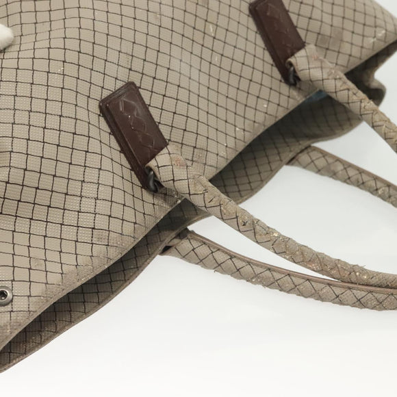 BOTTEGA VENETA Tote Bag PVC Leather Gray Auth bs28782