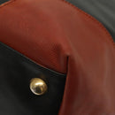 BOTTEGA VENETA Boston Bag Leather Black Brown gold Auth bs28783-11