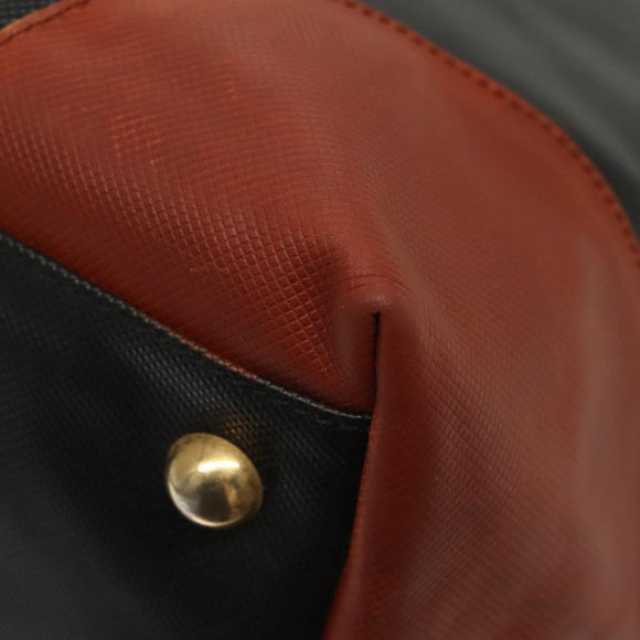 BOTTEGA VENETA Boston Bag Leather Black Brown gold Auth bs28783