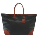 BOTTEGA VENETA Boston Bag Leather Black Brown gold Auth bs28783-2