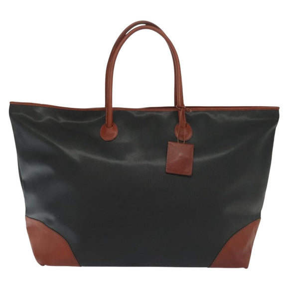 BOTTEGA VENETA Boston Bag Leather Black Brown gold Auth bs28783