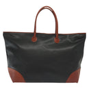 BOTTEGA VENETA Boston Bag Leather Black Brown gold Auth bs28783-3