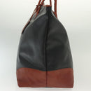 BOTTEGA VENETA Boston Bag Leather Black Brown gold Auth bs28783-4