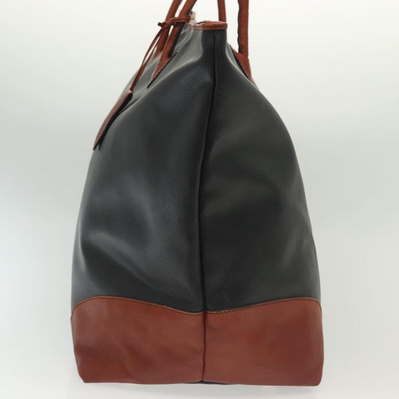 BOTTEGA VENETA Boston Bag Leather Black Brown gold Auth bs28783