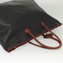 BOTTEGA VENETA Boston Bag Leather Black Brown gold Auth bs28783-6