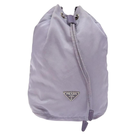 PRADA Purse Pouch Nylon Purple Silver Auth bs28790