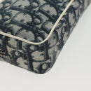 Christian Dior Trotter Canvas Pouch PVC Navy Silver Auth bs28793-15