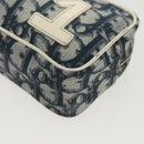 Christian Dior Trotter Canvas Pouch PVC Navy Silver Auth bs28793-16