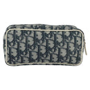 Christian Dior Trotter Canvas Pouch PVC Navy Silver Auth bs28793-2