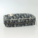 Christian Dior Trotter Canvas Pouch PVC Navy Silver Auth bs28793-5