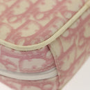 Christian Dior Trotter Canvas Pouch PVC Pink Silver Auth bs28794-16