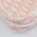 Christian Dior Trotter Canvas Pouch PVC Pink Silver Auth bs28794-16