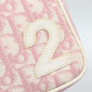 Christian Dior Trotter Canvas Pouch PVC Pink Silver Auth bs28794-8