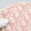 Christian Dior Trotter Canvas Pouch PVC Pink Silver Auth bs28794-9