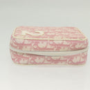 Christian Dior Trotter Canvas Pouch PVC Pink Silver Auth bs28794-3