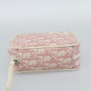 Christian Dior Trotter Canvas Pouch PVC Pink Silver Auth bs28794-4