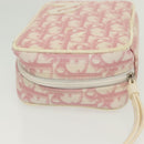 Christian Dior Trotter Canvas Pouch PVC Pink Silver Auth bs28794-5