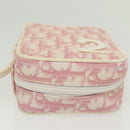 Christian Dior Trotter Canvas Pouch PVC Pink Silver Auth bs28794-6