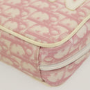 Christian Dior Trotter Canvas Pouch PVC Pink Silver Auth bs28794-7