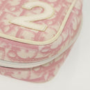 Christian Dior Trotter Canvas Pouch PVC Pink Silver Auth bs28794-14