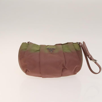 PRADA Pouch Nylon 4Set Black Pink yellow Auth bs28799 - 0