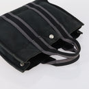 HERMES Tote Bag Canvas 2 Set Black Auth bs28801-13