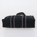 HERMES Tote Bag Canvas 2 Set Black Auth bs28801-15