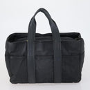 HERMES Tote Bag Canvas 2 Set Black Auth bs28801-3