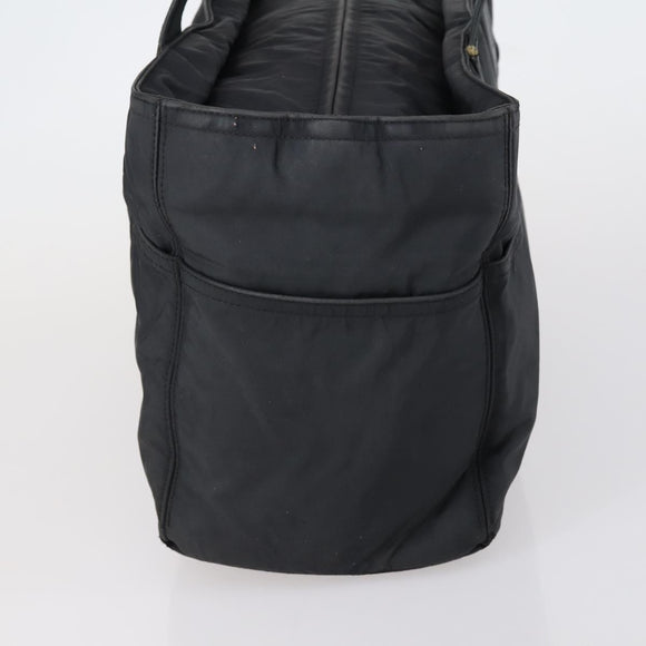 HERMES Tote Bag Canvas 2 Set Black Auth bs28801