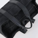 HERMES Tote Bag Canvas 2 Set Black Auth bs28801-5