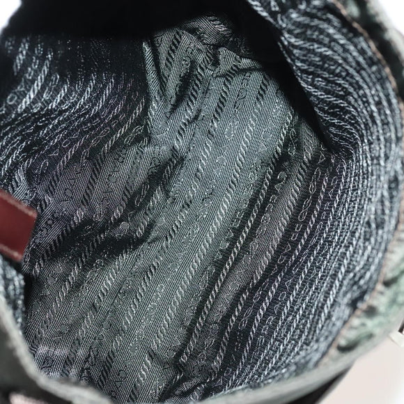 PRADA Bag Nylon 4Set Black Green Bordeaux Auth bs28803