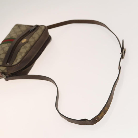 GUCCI GG Canvas Supreme Web Sherry Line Bag Leather PVC 3Set Beige Auth bs28804