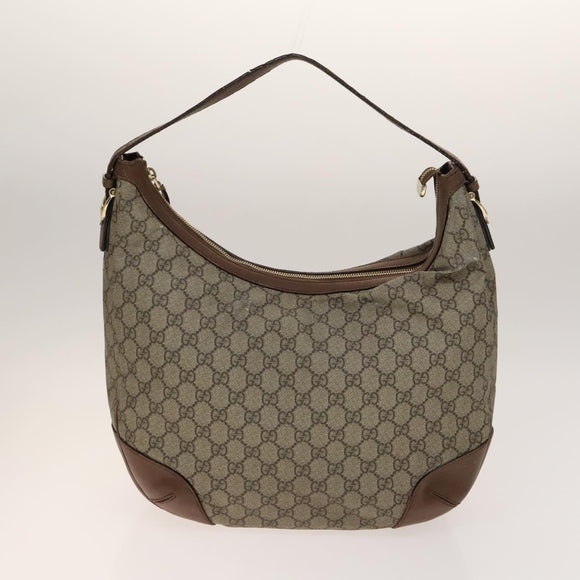 GUCCI GG Canvas Supreme Web Sherry Line Bag Leather PVC 3 Set Beige Auth bs28804