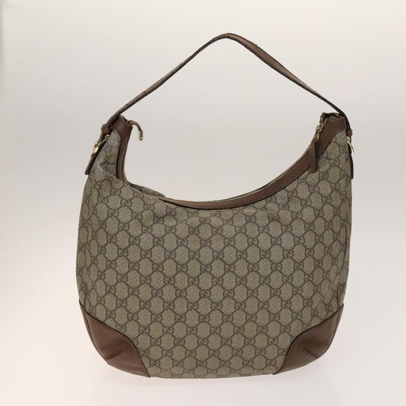 GUCCI GG Canvas Supreme Web Sherry Line Bag Leather PVC 3 Set Beige Auth bs28804