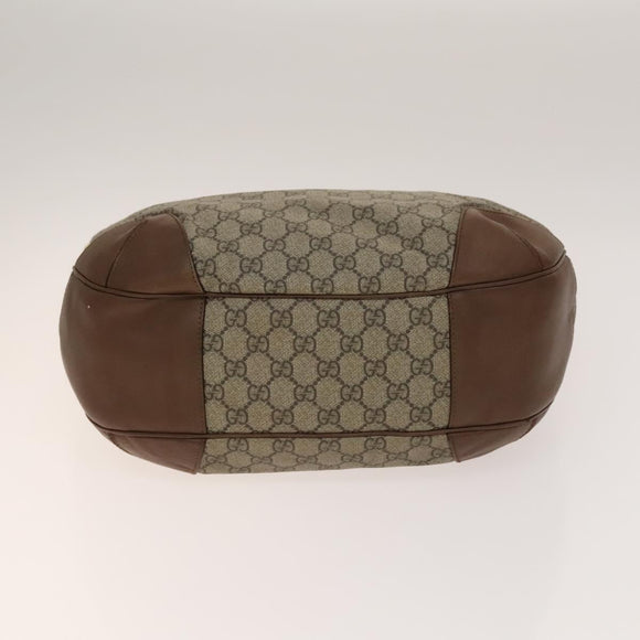 GUCCI GG Canvas Supreme Web Sherry Line Bag Leather PVC 3 Set Beige Auth bs28804