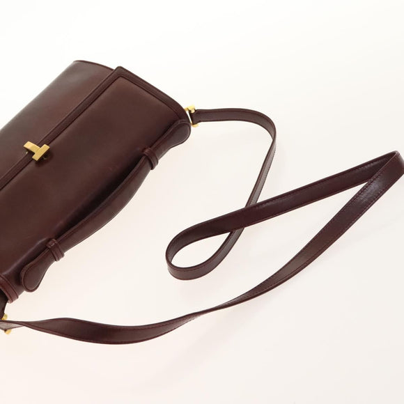 Salvatore Ferragamo Cartier Gancini Bag Leather 3Set Black Bordeaux Auth bs28805