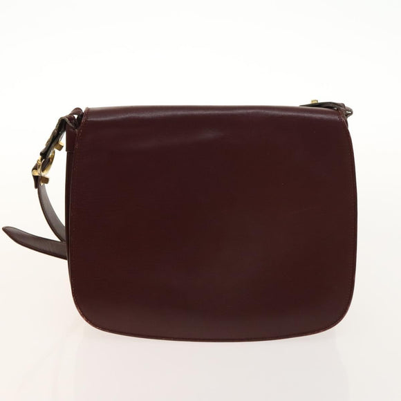 Salvatore Ferragamo Cartier Gancini Bag Leather 3Set Black Bordeaux Auth bs28805