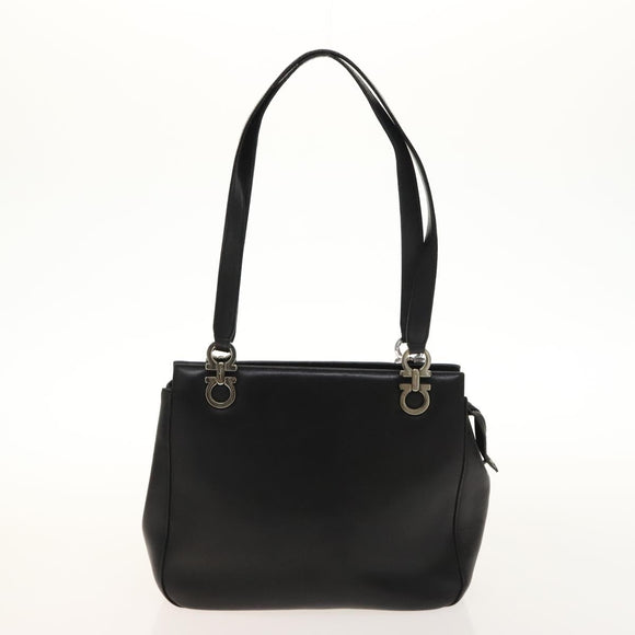 Salvatore Ferragamo Cartier Gancini Bag Leather 3 Set Black Auth bs28805