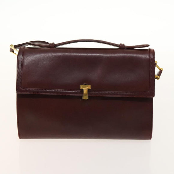 Salvatore Ferragamo Cartier Gancini Bag Leather 3 Set Black Auth bs28805